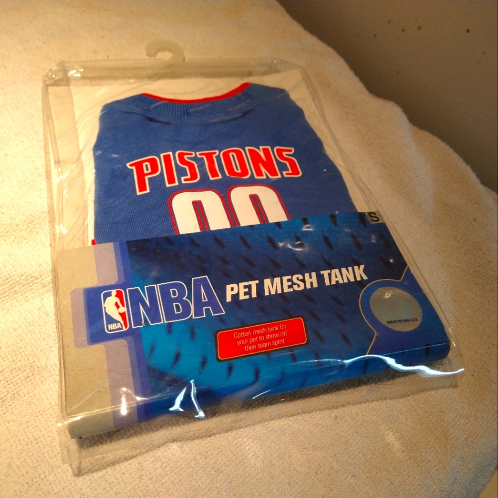 Detroit Pistons NBA Pet Mesh Tank Top Tee Sz Small